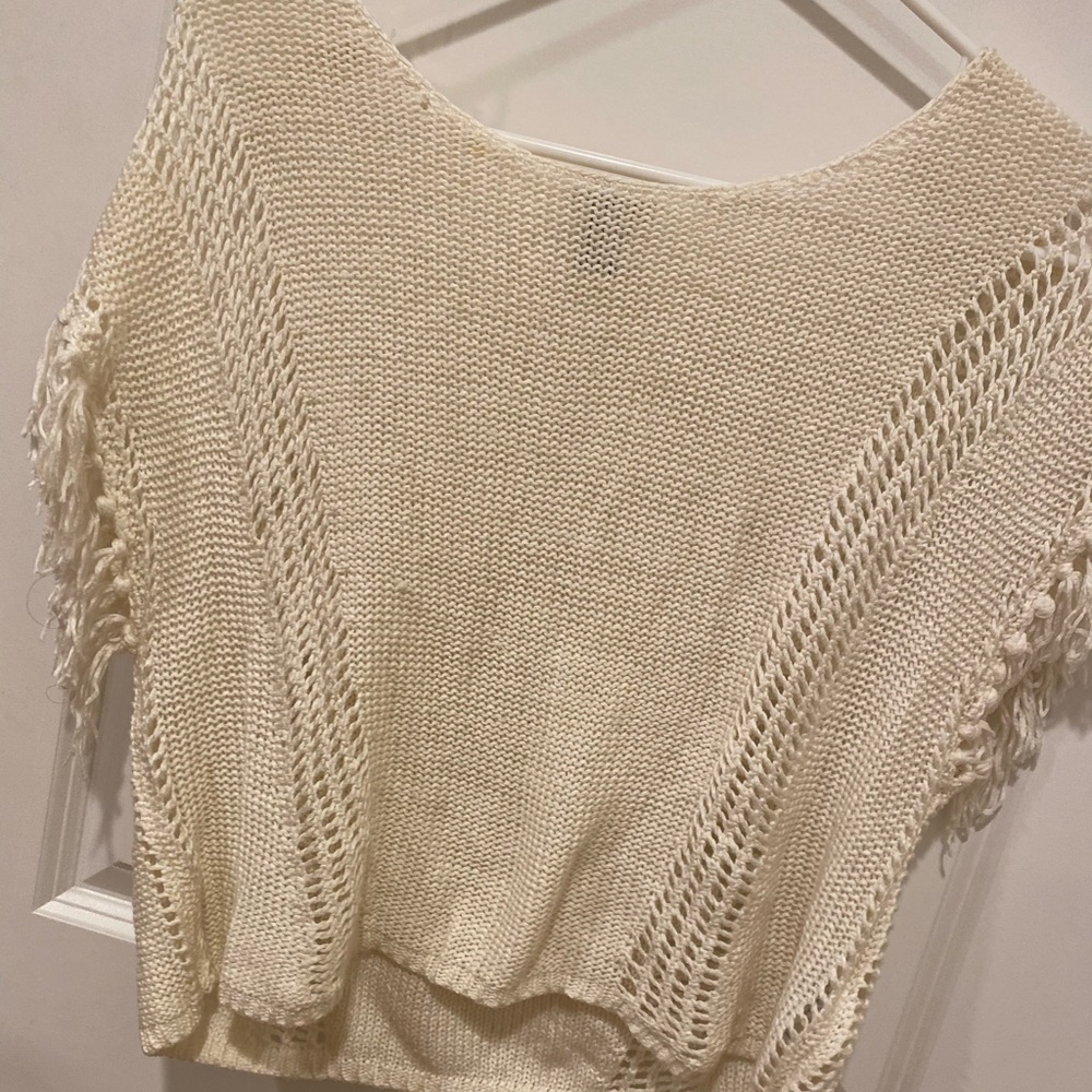 White knit sweater